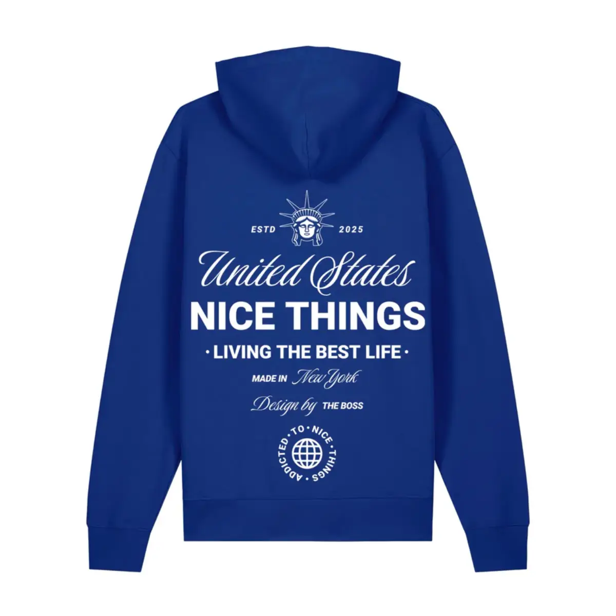 Sweat à capuche bleu royal – Héritage new yorkais