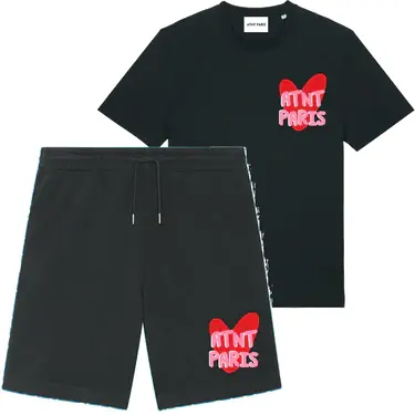 Atnt Paris Ensemble T Shirt ET Short Noir Trust Your Love (1)