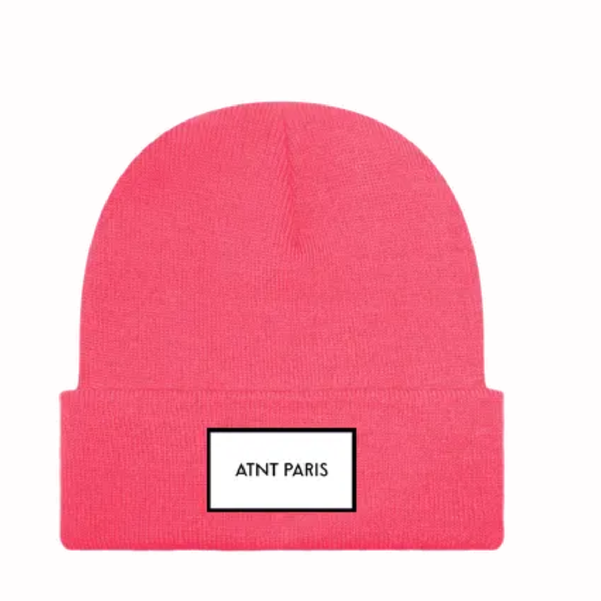 Atnt Paris Neon Pink Cuffed Beanie