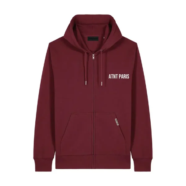 Burgundy Zip Up Sweatshirt – Essentials