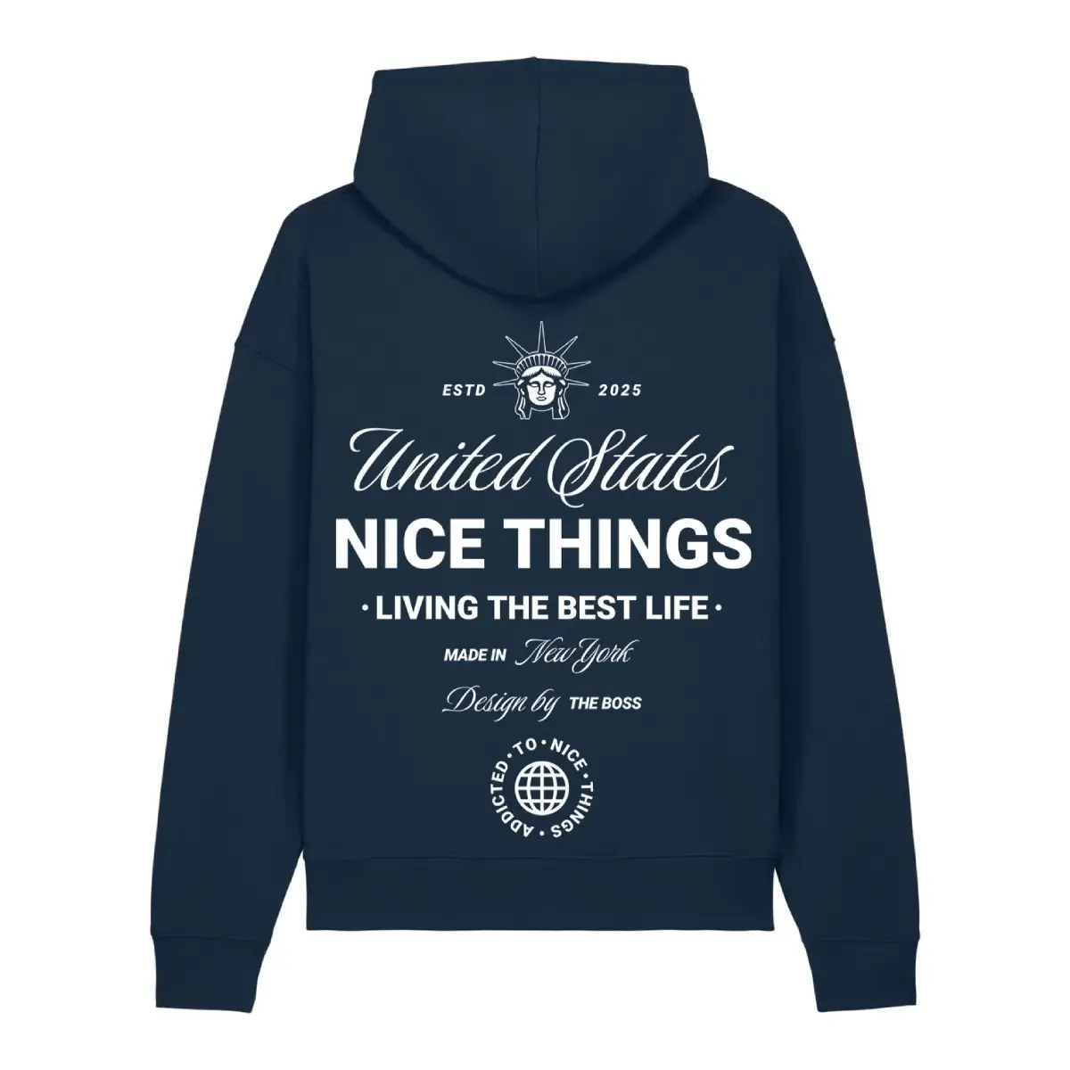 Sweat à capuche oversize Navy NYC Heritage