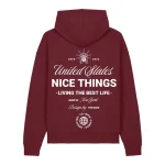 Sweat à capuche oversize bordeaux NYC Heritage