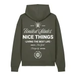 Sweat à capuche oversize kaki NYC Heritage