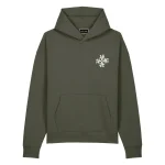 Sweat à capuche oversize kaki signature