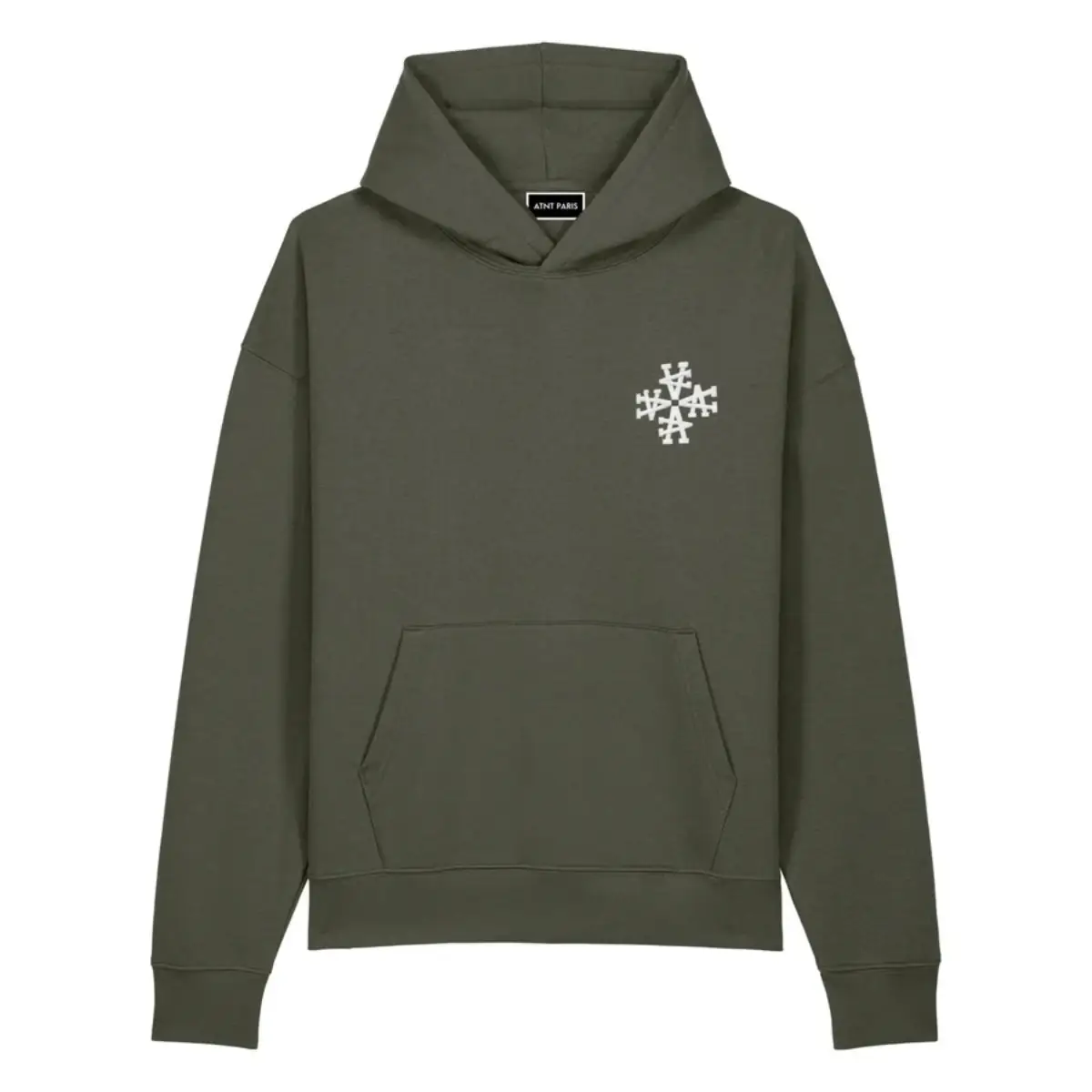 Sweat à capuche oversize kaki signature