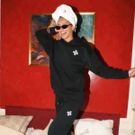 Sweat à capuche oversize noir signature