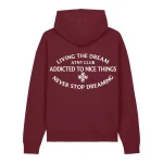 Sweat shirt oversize bordeaux « Never Stop Dreaming »