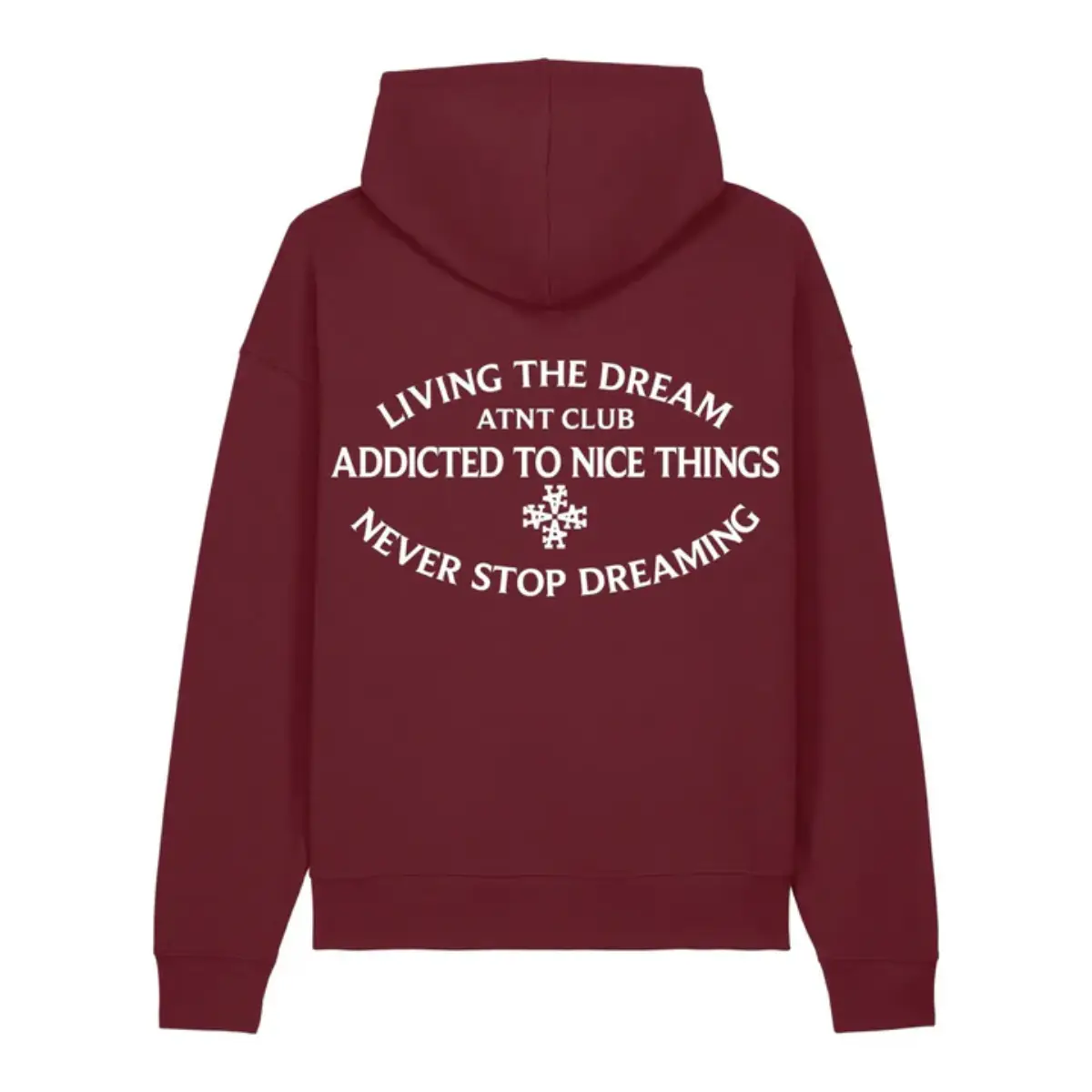 Sweat shirt oversize bordeaux « Never Stop Dreaming »