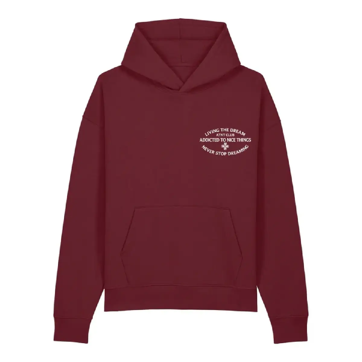 Sweat shirt oversize bordeaux « Never Stop Dreaming » (1)